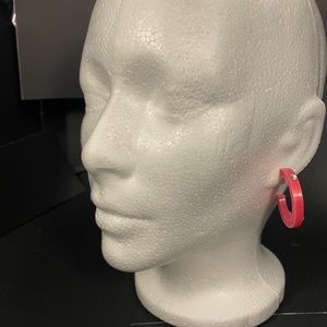 Pink hoop earrings